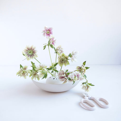 Ceramic Flower Frog Bowl Vase