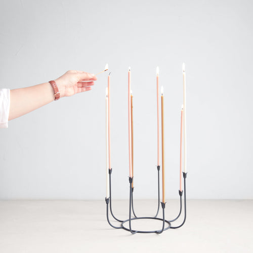 Beacon Long Stem Candelabra, Smoke 
