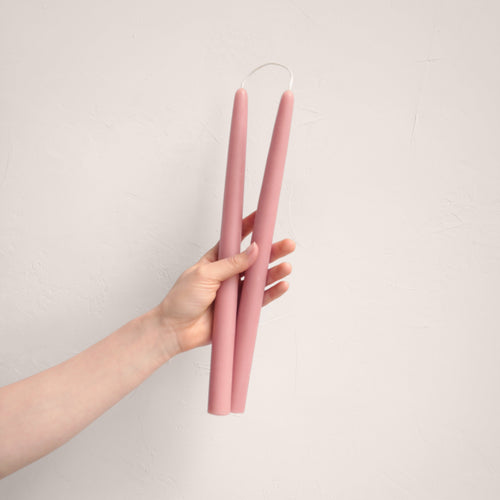 The Floral Society Beeswax 12 Inch Hand-dipped Taper Candle