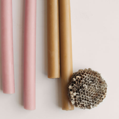 Beeswax hand dipped tapers 