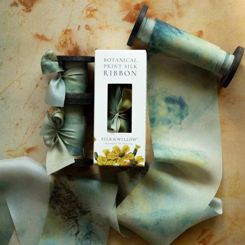 Botanical Print Silk Ribbon