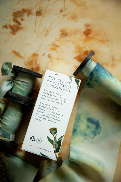 Botanical Print Silk Ribbon