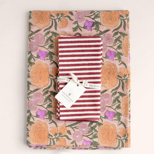 No. 1 Hand Block-Printed Tablecloth