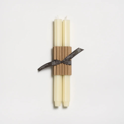 12" Beeswax Fluted Tapers