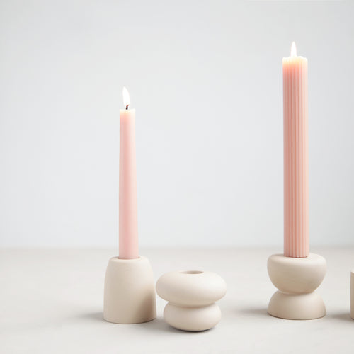Petite Ceramic Taper Holder, Sand