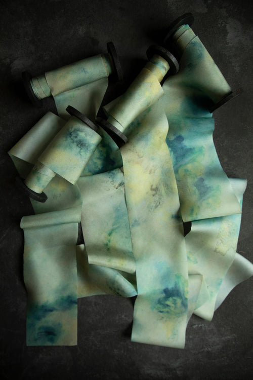 Botanical Print Silk Ribbon