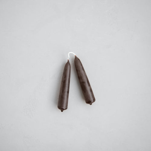 Shabbat Beeswax Candles 5 in Black