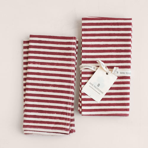 Summer Hand Block-Printed Napkins - Set of 2