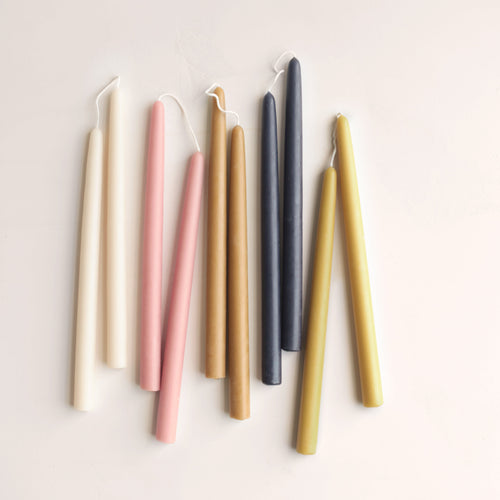 The Floral Society Beeswax 12 Inch Hand-dipped Taper Candle