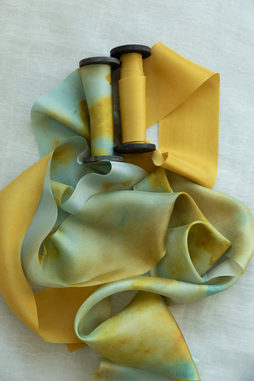 Botanical Print Silk Ribbon