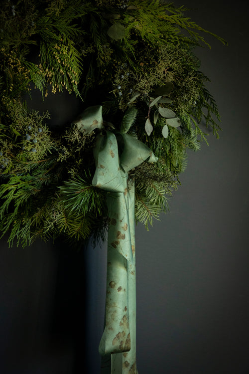 Botanical Print Silk Ribbon