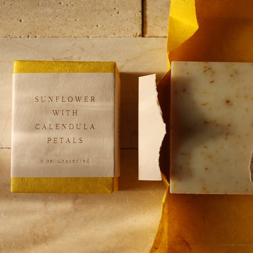 saipua handcrafted soap sunflower with calendula unscented