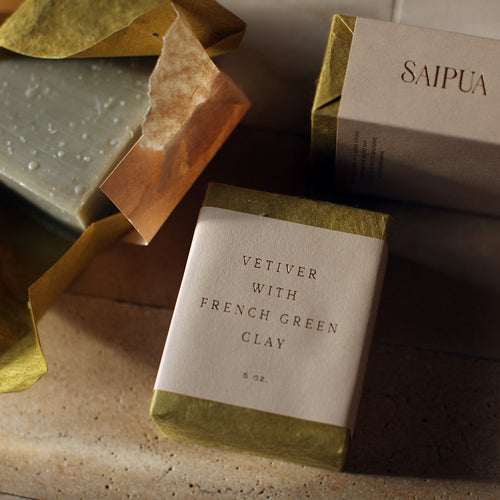 saipua handcrafted soap vetiver with french green clay