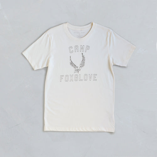 Which camp are you in? Inspired by a beloved vintage find, we selected the softest, pure cotton t-shirts with a lived-in feel, and commissioned our in-house creative extraordinaire, Rosalie Ho, to hand draw illustrations that reflect some of our favorite flowers: Foxglove, Rose, and Poppy. A small run of our 100% cotton t-shirts were expertly hand screened in Brooklyn. Pick a camp and come on in!